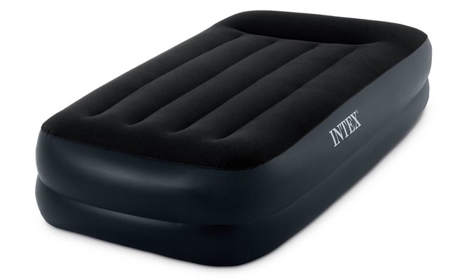 Intex Pillow Rest Raised Airbed with Built-in Pillow and Electric Pump