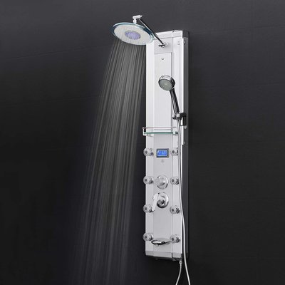 AKDY 51 In. 8-Jet Aluminum Shower Panel